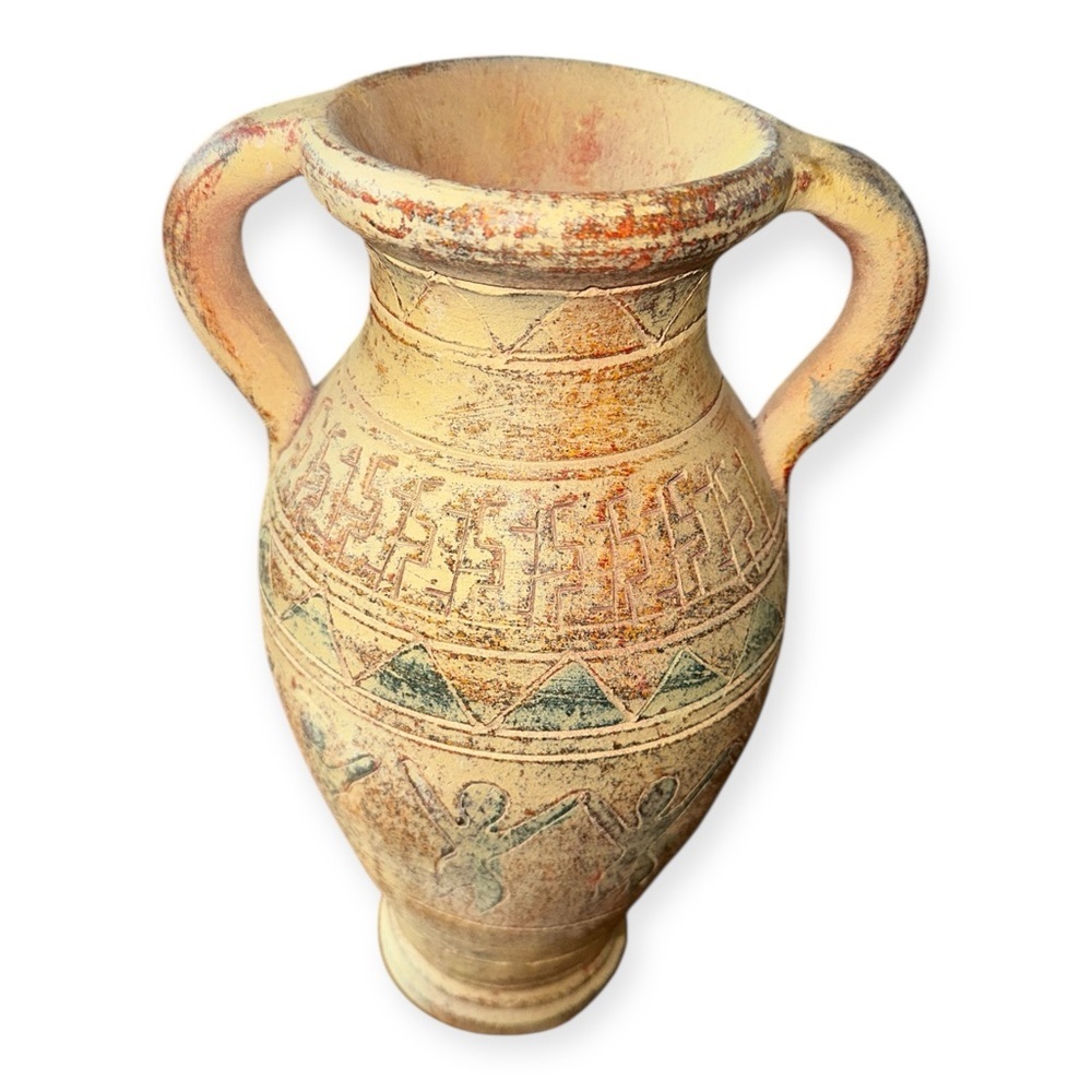 Vintage-Inspired clay pottery dancing women tribe Vase - Picture 2 of 5